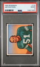1950 Bowman Joe Watson #110 PSA 2 Good Detroit Lions Vintage Great Eye Appeal