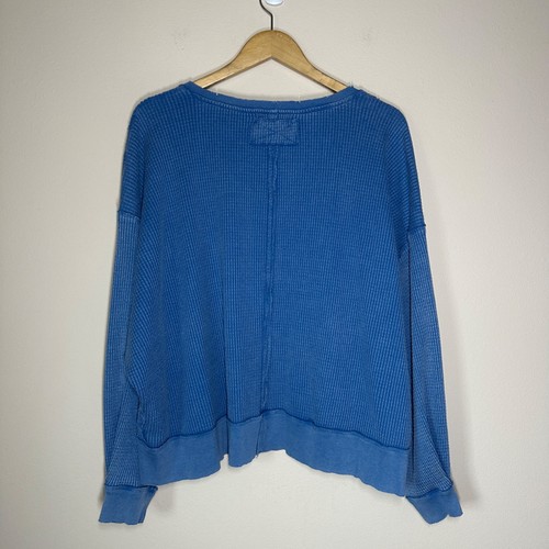 Free People Buttercup Thermal Top Womens Size S Fits XL Slouchy Waffle Knit Boho - Picture 9 of 10