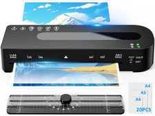 Laminator Machine, A4 Laminators Hot & Cold with 20 Laminating Sheets and Trimme