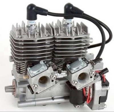 RCMK CR600B Twin Cylinder Gas Engine for 1:6 RC Boat Model Silver