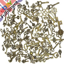 125Pack Vintage Style Antique Skeleton Furniture Cabinet Old Lock Keys Jewels