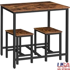 Space Saving Dining Table Set W/ Stools Industrial Design Easy Assembly New