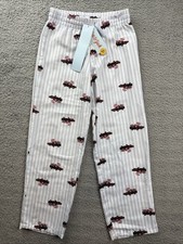 Cat  Jack Boys Medium 8 Blue Striped Christmas Candy Cane Cars Pajama Pants