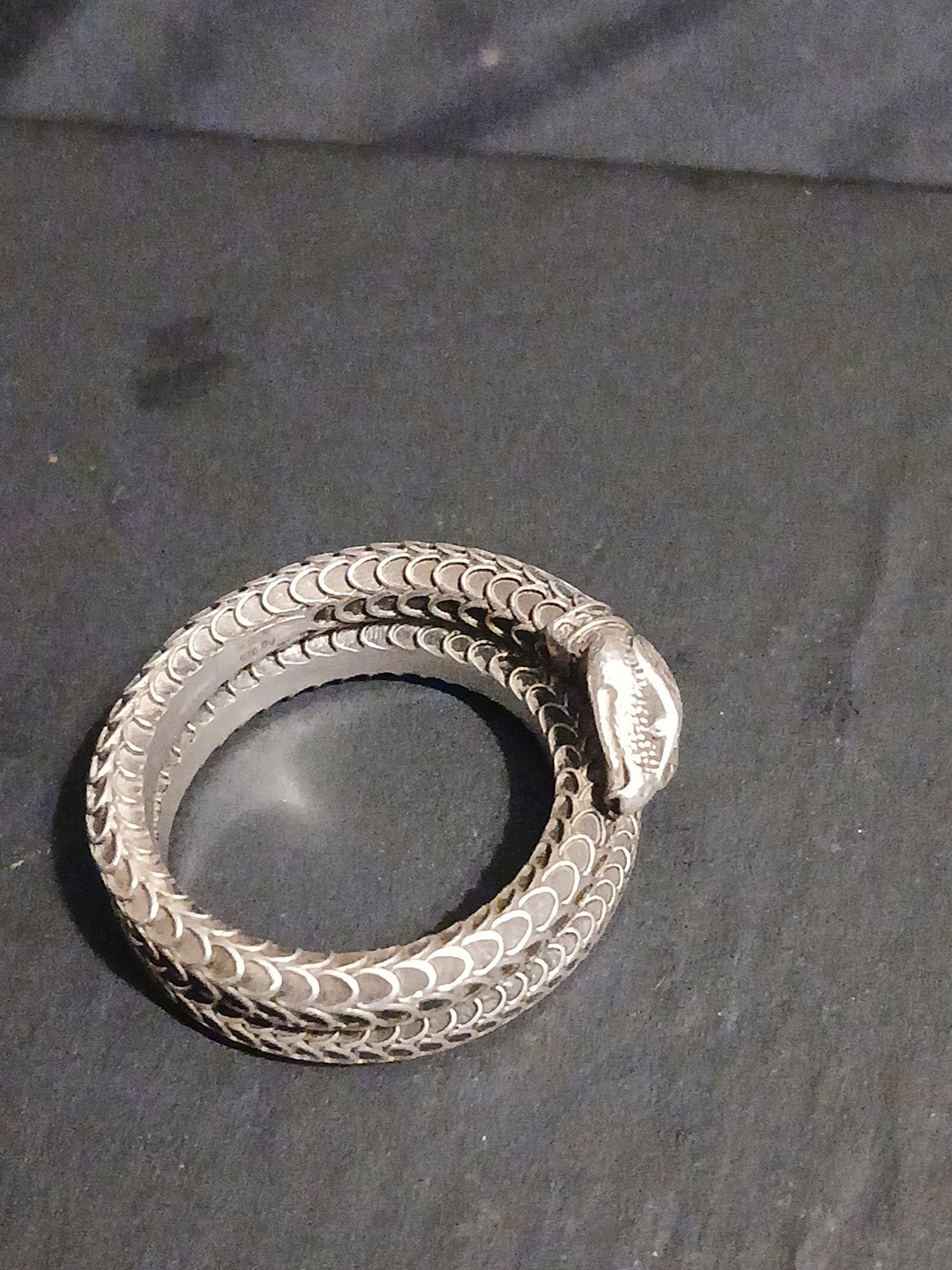 Gucci Snake Python Ring Silver 925 - Size 11 Sign… - image 1