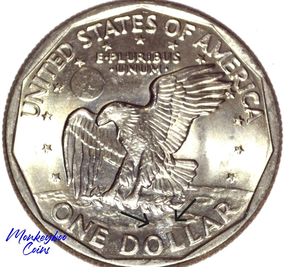 1979 D Susan B. Anthony Dollar - Strike-Through & Fat Doubling - Error coin - Image 3 of 4
