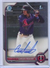 CARLOS AGUIAR 2022 BOWMAN CHROME 1ST BOWMAN PROSPECT AUTO #CPA-CA