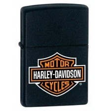 Zippo Windproof Lighter Classic Harley Davidson Logo Black Matte (218HDH252)