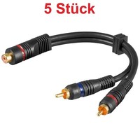 20Cm Y Audio Chinch Cinc Kabel 1 Cinch Buchse Kupplung Auf 2 Stecker Vergoldete