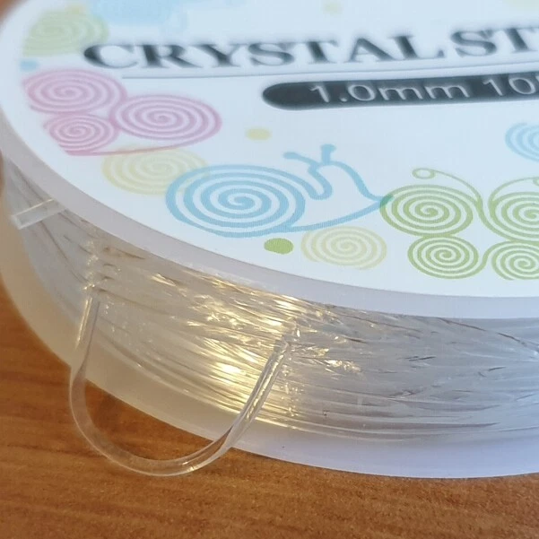 ELASTIC CLEAR & BLACK CRYSTAL STRING CORD FOR JEWELLERY 0.5mm .7mm 0.8mm &1mm W3 - Image 3 of 4