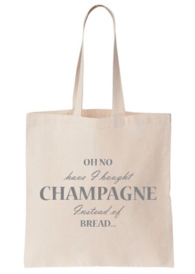 Lustige Shopper Tragetasche - 'Oh habe ich Champagner statt Brot gekauft...' (T662-S)