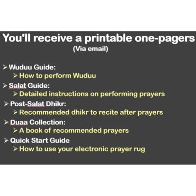 Smart Interactive Electronic Prayer Rug Adults Kids W/Islamic Prayer Beads Black