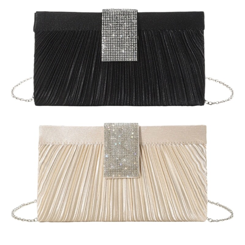 Fashion Evening Purse Crossbody Purse Shoulder Bag With Rhinestones Detail