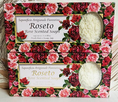 2-Pack Saponificio Roseto ~ Rose Scented Bar Soap 6 Bars 125 g Each