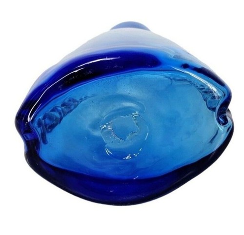 Blenko Aqua Blau Vintage Mundgeblasene Handarbeit Türkis Vase Hat Etikett - Bild 11 von 12