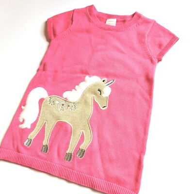 Gymboree Girls 5T Unicorn University Pink Party Sweater Dress 2017