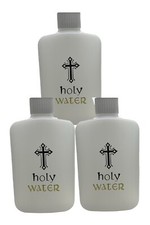 Holy Water Plastic Bottle Spa 4oz - 4.75"x2.5"  Portable Water Bottle - 3 Pack