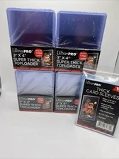 Ultra Pro 3X4 Thick Toploaders 130pt Point 4 Packs of 10 AND 100 THICK SLEEVES