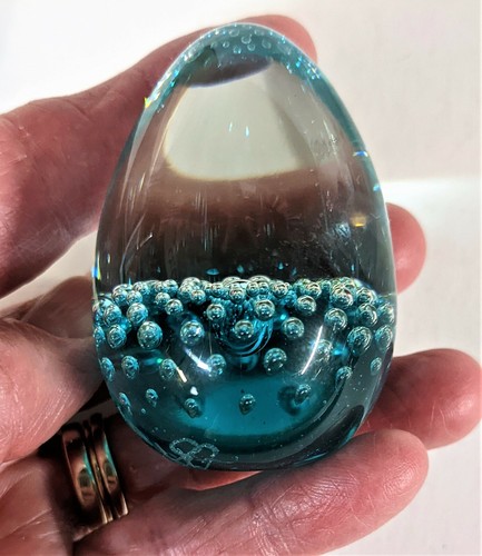 Glass Egg Paperweights Lead Crystal France & MSH Ash 1980 Eruption Lot of 2 Vtg - Picture 5 of 12
