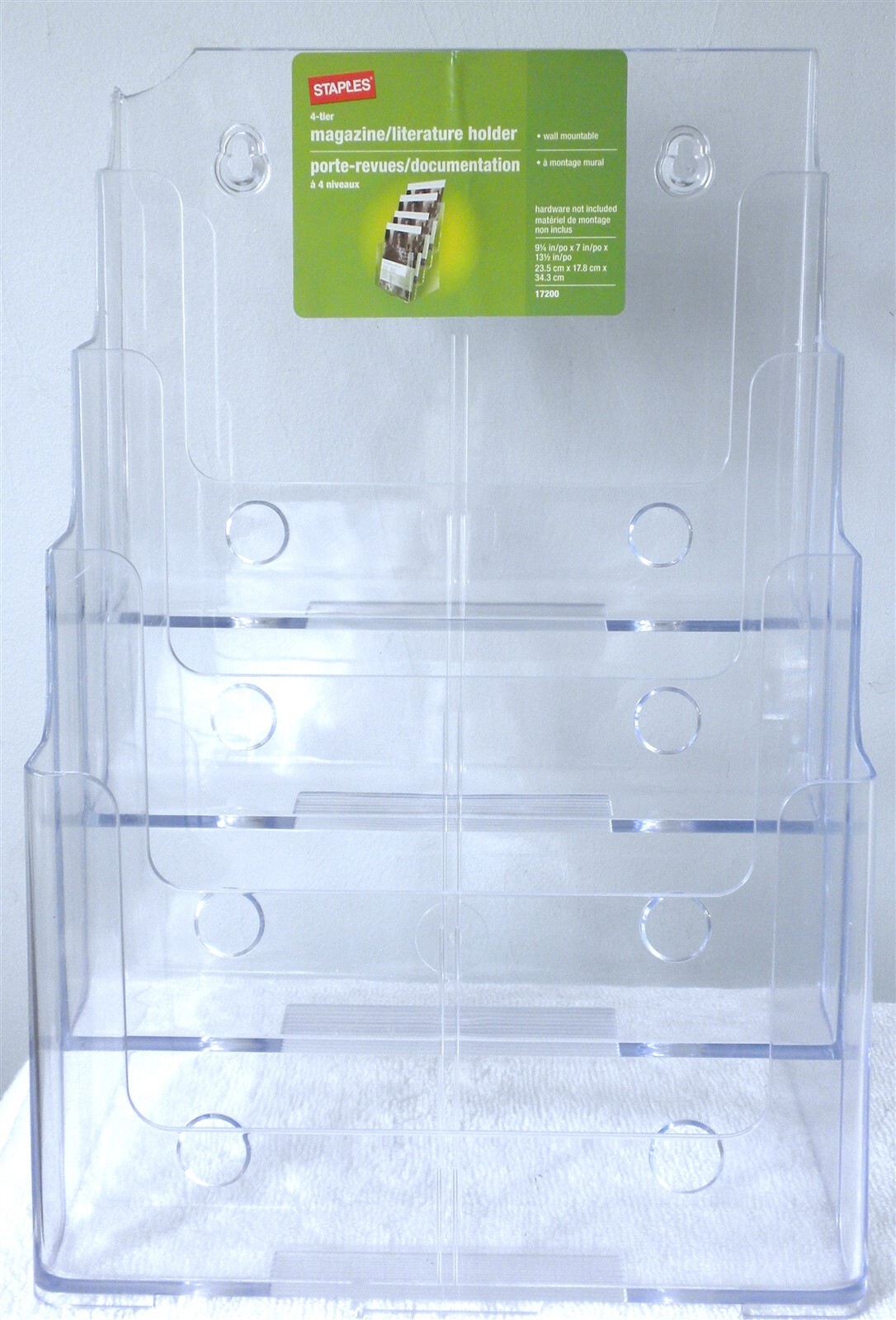 Staples Magazine Racks STAPLES 4 TIER ROOMY LITERATURE HOLDER MAGAZINE RACK WALL MOUNTABLE ...