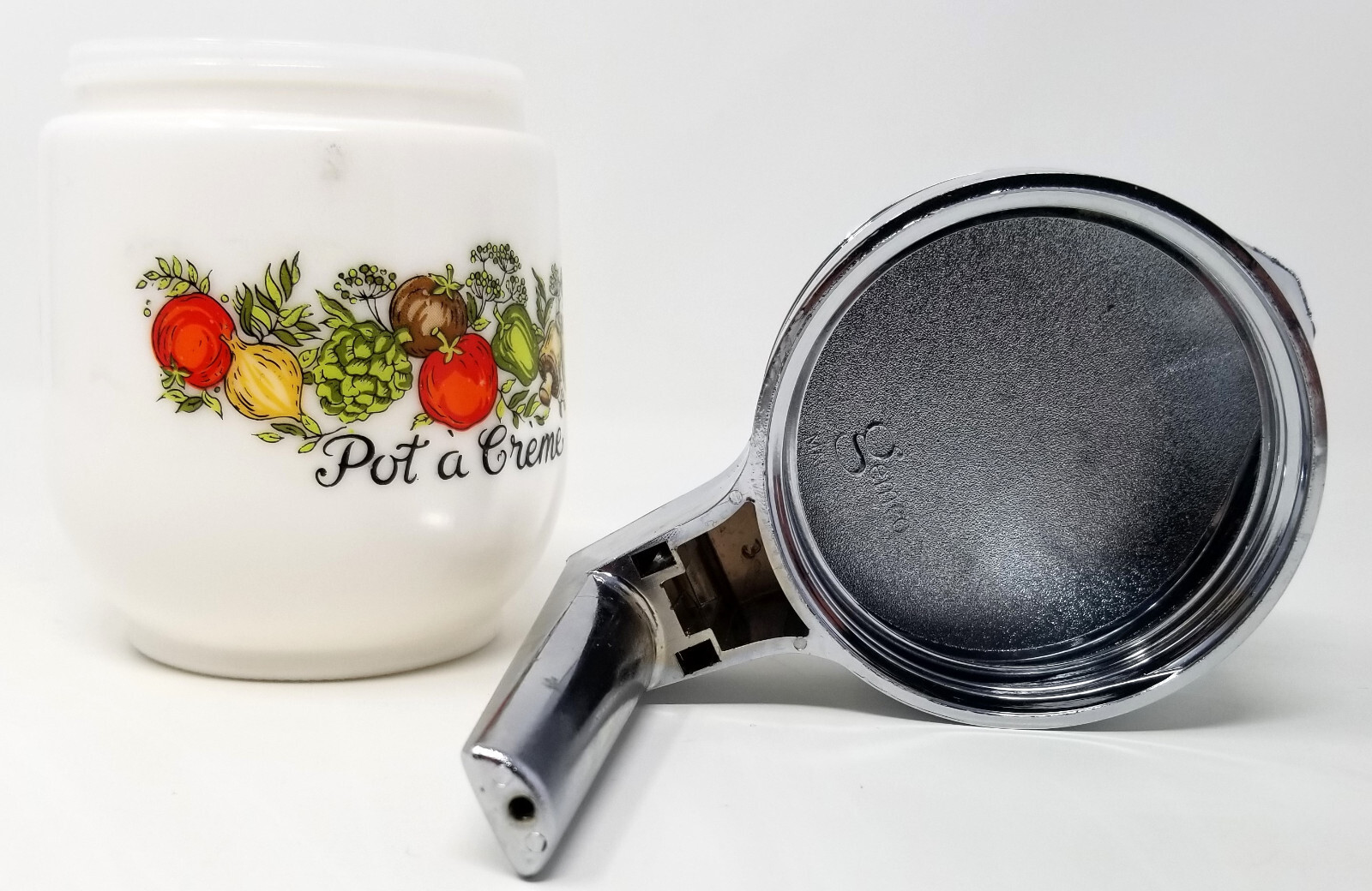 Gemco Corning Ware Spice of Life Corelle MILK GLASS Pitcher Syrup POT A CREME