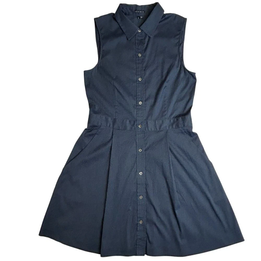 theory fitted shirt dress Theory Good Linnen Fitted Shirt Dress main image 0
