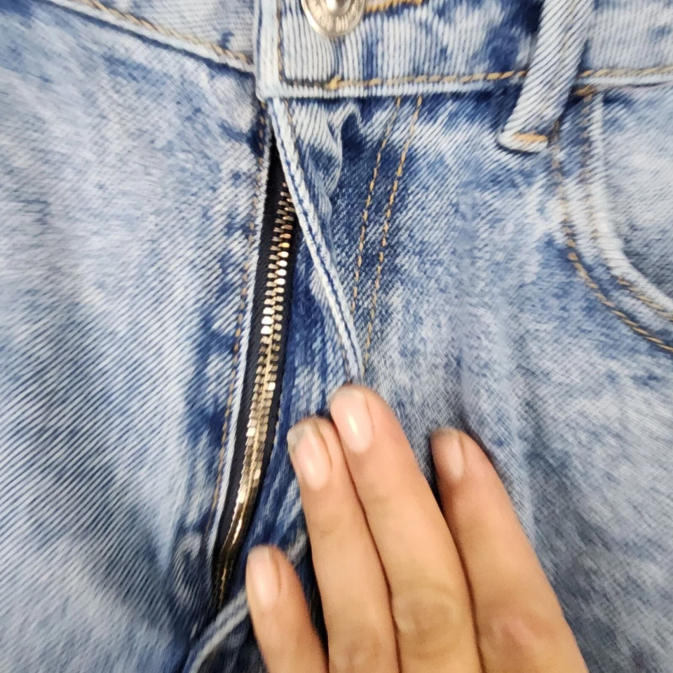 Pantalones de mezclilla Pimkie para mujer 28 algodón lavado medio tiro alto rectos Foto 2 de 4