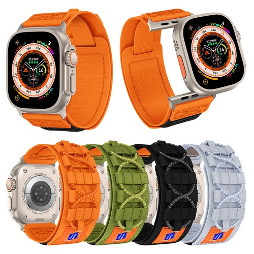 For Apple Watch Ultra Series 10 9 8 7 6 SE Wrist Strap Nylon Tactical Sport Band - Picture 2 of 13