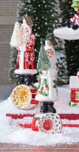Adorno Navideño Raz De 6.5″ – Eric Cortina Santa Con Acordeón | Estilo Retro Vintage