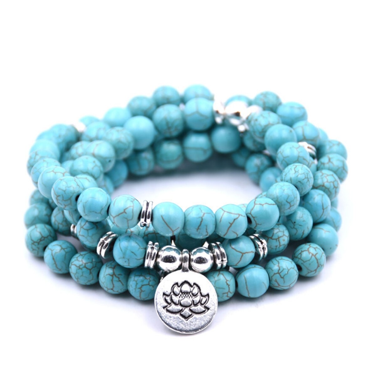 22" Handmade Mala Beads Prayer Bracelets Buddha Bead Charms Yoga