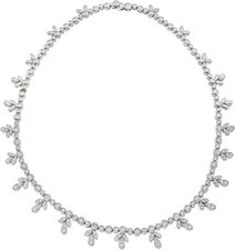 Diamond necklace in 18k white gold with approximately 4.83 carats in diamonds.
