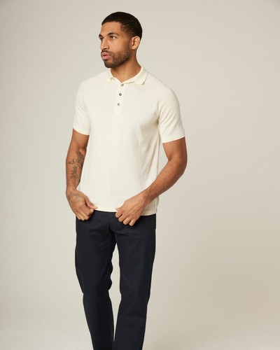PEREGRINE Jones 3 Button Polo Sweater in Off White - Large BNWT RRP £145 - Picture 3 of 8