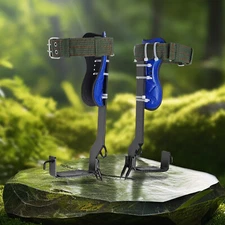 Tree/Pole Climbing Spike Set Safety Belt Rope Lanyard w/ Carabiner 2 Gear Hook