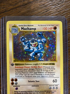 Pokemon 1st Edition Machamp Holo~ Shadowless EXTREMELY RARE | eBay