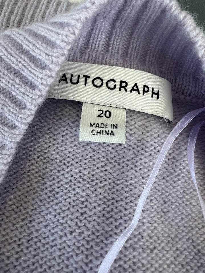 Autograph By M&S Collection Lilac Light Purple Button Wool Cardigan Size 48eu - Image 3 of 4