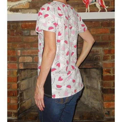 JDM Uniforms Watermelon & Hearts Scrub Top S to M scrubs medical nurse - Picture 7 of 10