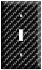 CARBON FIBER STYLE 1 GANG LIGHT SWITCH COVER WALL PLATE MAN CAVE GARAGE HD DECOR