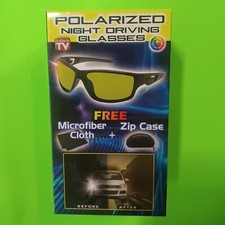 UV400 Night Driving Glasses Mens Nighttime Anti Glare Sports Wrap Yellow Lenses