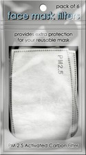 Face Mask Filters for Reusable Mask, Pack of 6 pieces