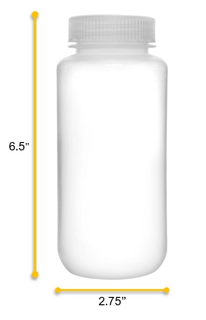 Eisco Labs 500ml Reagent Bottle, Wide Mouth with Screw Cap - Polypropylene