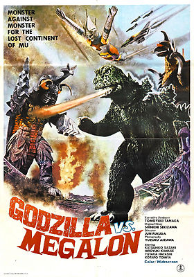 GODZILLA vs. MEGALON Movie POSTER Rare Mothra Ghidorah