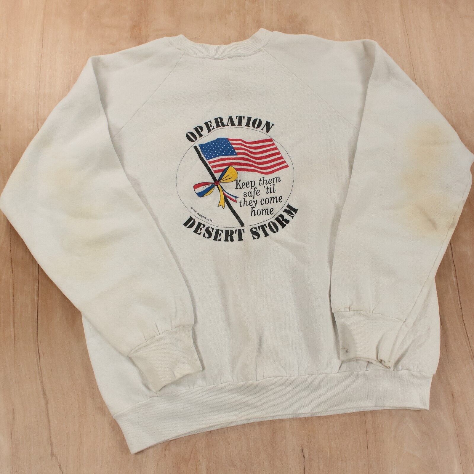 vtg 90s usa made sweatshirt LARGE operation deser… - image 5