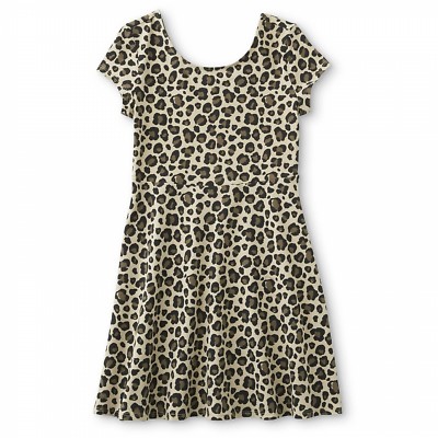 girls cheetah skater dress Simply Styled Girl's Cheetah Skater Dress Short Girl's Cotton Fun Casual  Wear