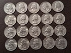 Washington Quarters 90% Silver Lot Of 20, 1964