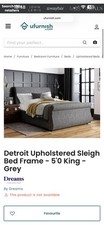King Size Detroit Upholstered Sleigh Bed Frame from Dreams