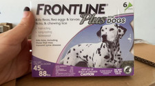 FRONTLINE PLUS for dogs 45 to 88 LBS 100 Genuine 6 doses flea  tick treatment