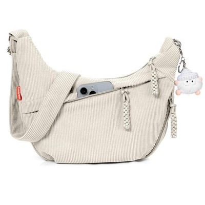 Captain Blues Umhängetasche für Damen, Crescent Bag, Half Moon Hobo M, beige 