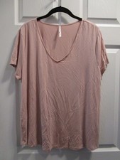 SOMA COOL NIGHTS S/S SCOOPNECK PAJAMA TOP IN ADOBE ROSE PINK SIZE XL  NEW