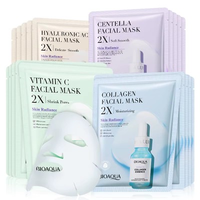 20pcs BIOAQUA Centella Collagen Face Mask Moisturizing Refreshing Sheet Masks