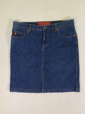 VTG Y2K Guess Jean Stretch Short Pencil Mini Skirt Denim Sze 32 Capsule Wardrobe