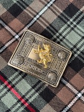 Scottish Golden Lion Rampant Badge kilt Belt Buckle Antique Finish belt Buckle